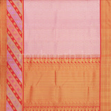 Load image into Gallery viewer, Peach Rangkat Pure Kanjivaram Silk Saree with Red