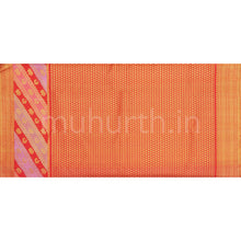 Load image into Gallery viewer, Peach Rangkat Pure Kanjivaram Silk Saree with Red