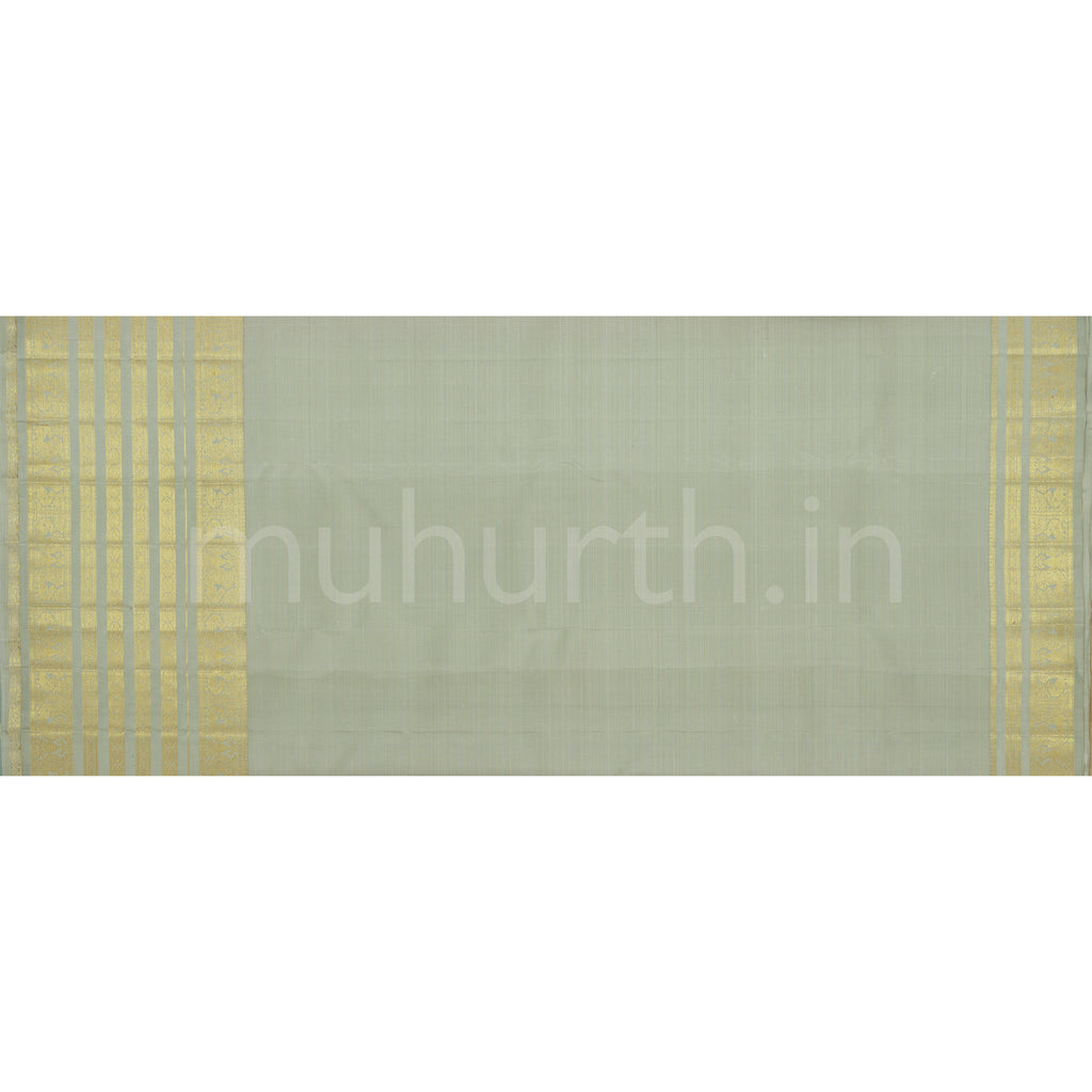 Violet Pure Kanjivaram Silk Saree with Light Elaichi