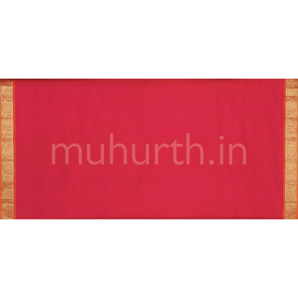 Red Orange Pure Kanjivaram Silk Saree