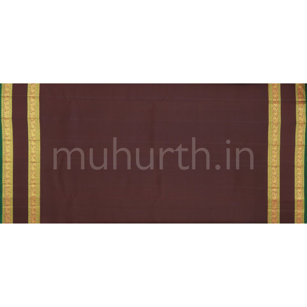 Orange Pure Kanjivaram Silk Saree with Pakku