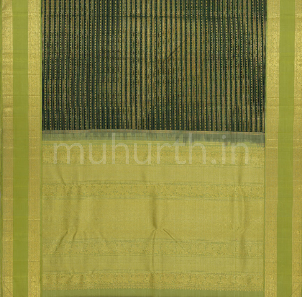 Green Veldhari Pure Kanjivaram Silk Saree with Leaf Green