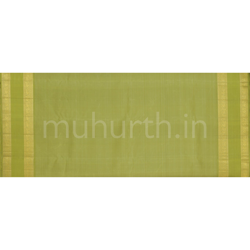 Green Veldhari Pure Kanjivaram Silk Saree with Leaf Green