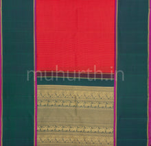 Load image into Gallery viewer, Red Pure Zari Kanjivaram Silk Saree with Green