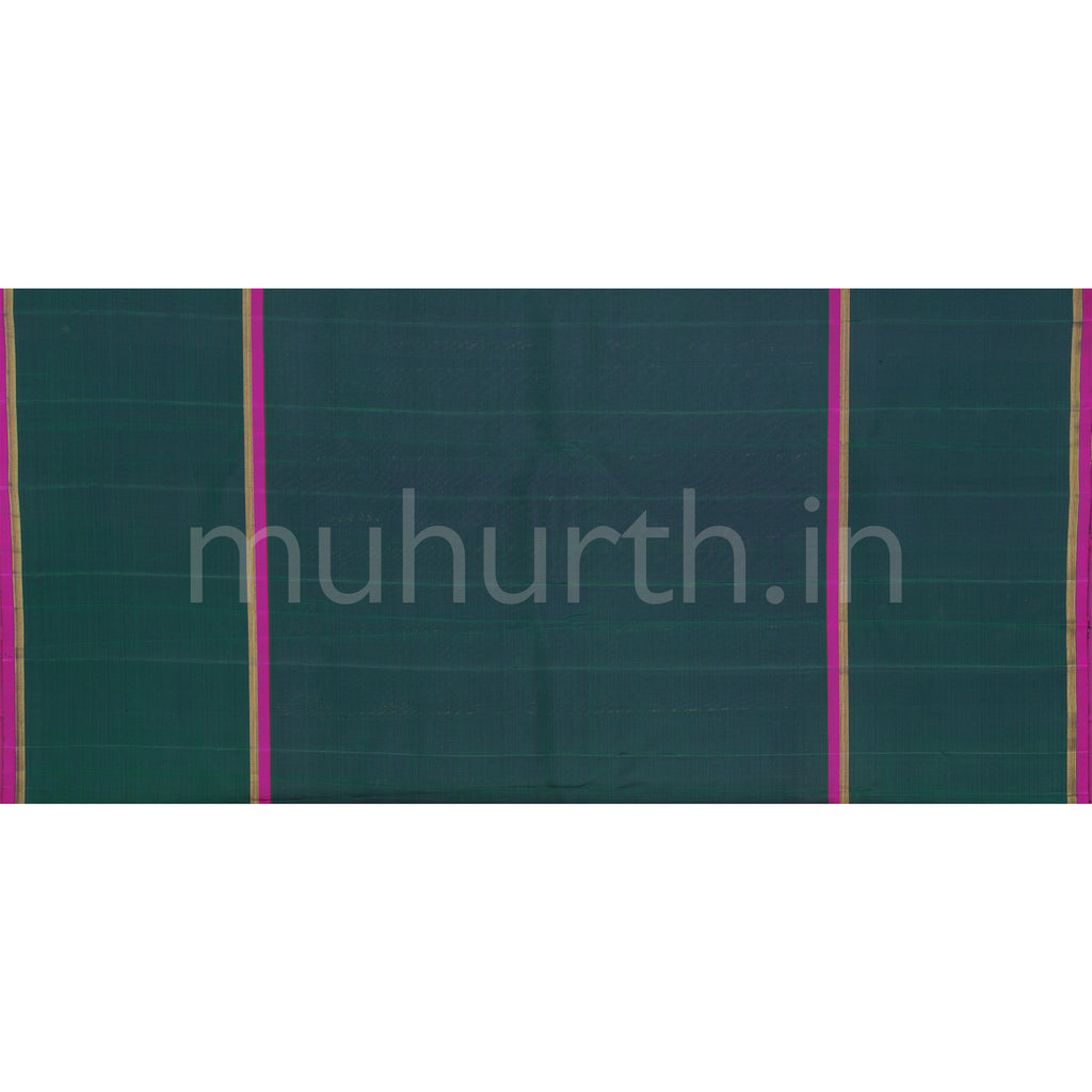 Red Pure Zari Kanjivaram Silk Saree with Green