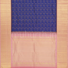 Load image into Gallery viewer, Violet Pure Kanjivaram Silk Saree with Peach