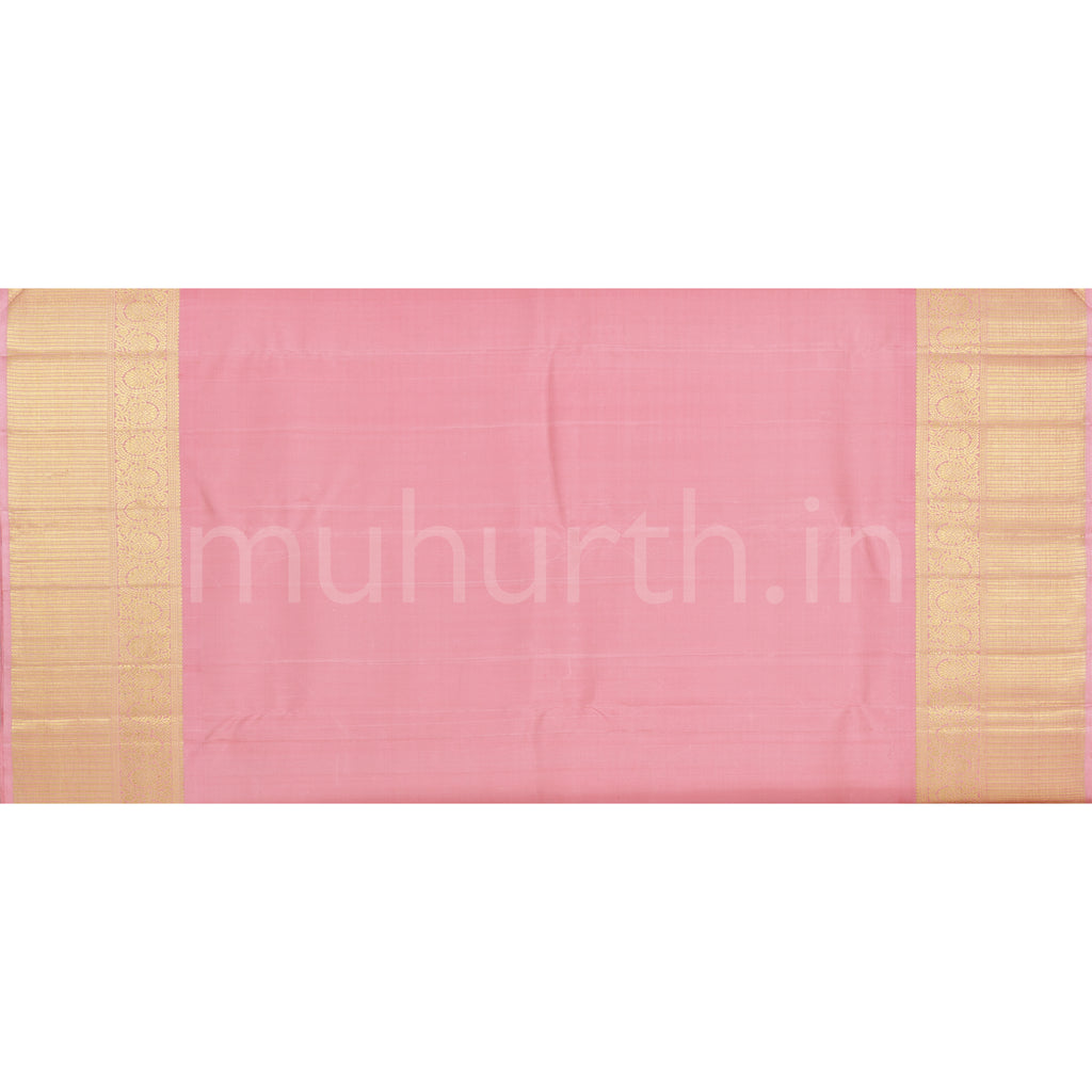 Violet Pure Kanjivaram Silk Saree with Peach