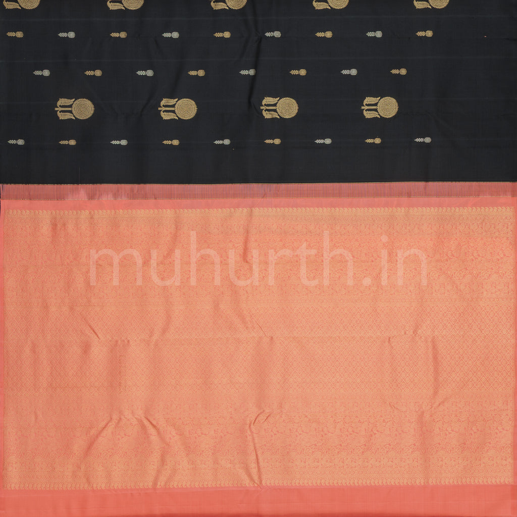 Black Pure Kanjivaram Silk Saree