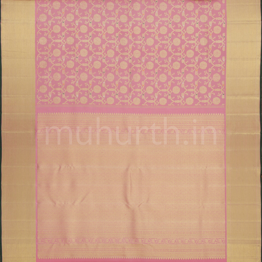 Baby Peach Pure Kanjivaram Silk Saree