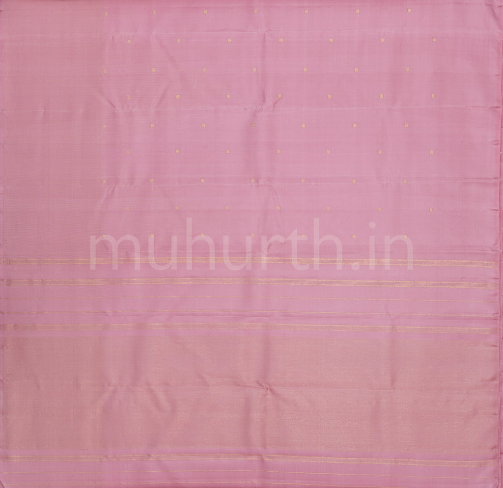Light Rose Pure Zari Kanjivaram Silk Saree