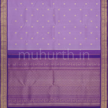 Load image into Gallery viewer, Lavender Pure Zari Kanjivaram Silk Saree with Meenakshi Violet
