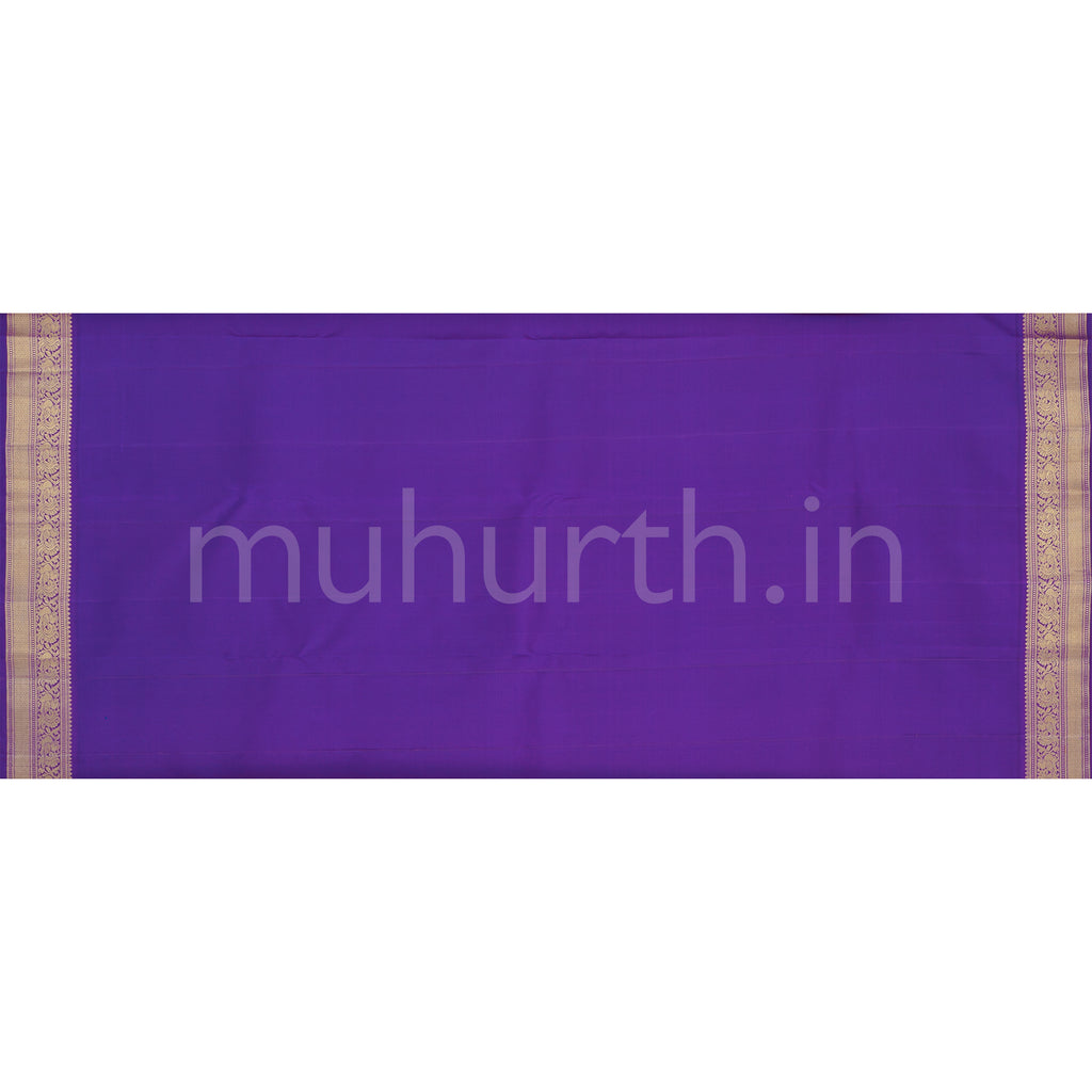 Lavender Pure Zari Kanjivaram Silk Saree with Meenakshi Violet