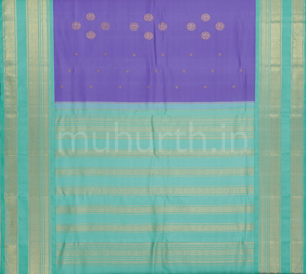 Lavender Pure Kanjivaram Silk Saree with Rexona