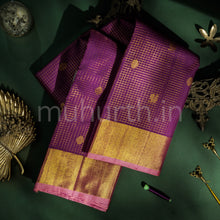 Load image into Gallery viewer, Magenta Pure Kanjivaram Silk Saree with Pink