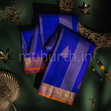 Load image into Gallery viewer, Violet Pure Kanjivaram Silk Saree with Magenta