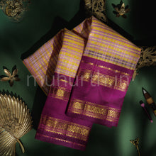 Load image into Gallery viewer, Multi-Colour Kora Organza Pure Kanjivaram Silk Saree with Magenta