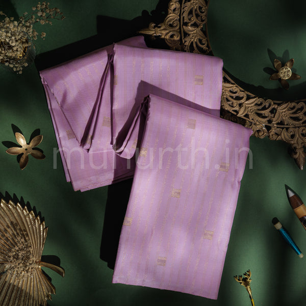 Lavender Muthu Seer Pure Zari Kanjivaram Silk Saree