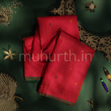 Bright Red Pure Zari Kanjivaram Silk Saree