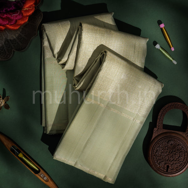 Light Elaichi Pure Kanjivaram Silk Saree