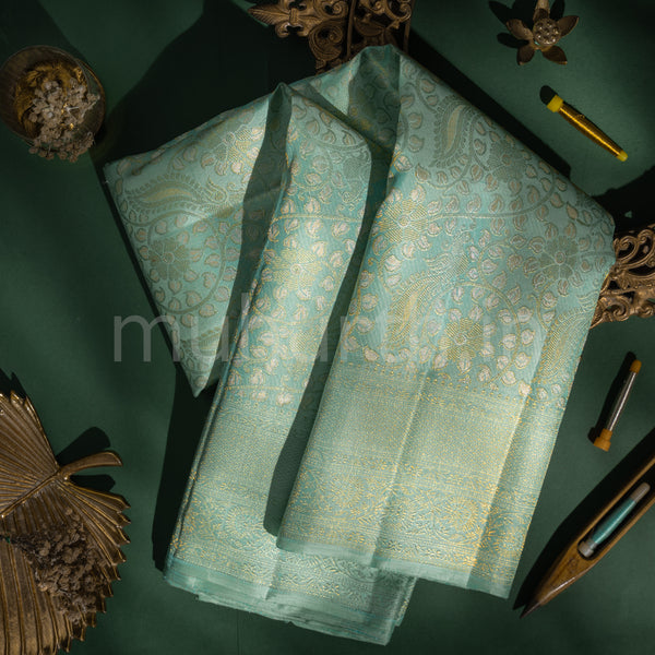 Sea Green Luxury & Pure Kanjivaram Silk Saree