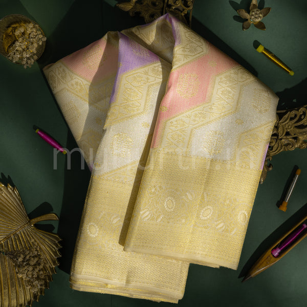 Light Sandal Rangkat Luxury Kanjivaram Silk Saree
