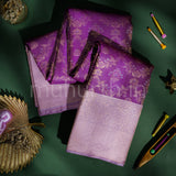 Magenta Pure Kanjivaram Silk Saree with Lavender