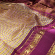 Load image into Gallery viewer, Multi-Colour Kora Organza Pure Kanjivaram Silk Saree with Magenta