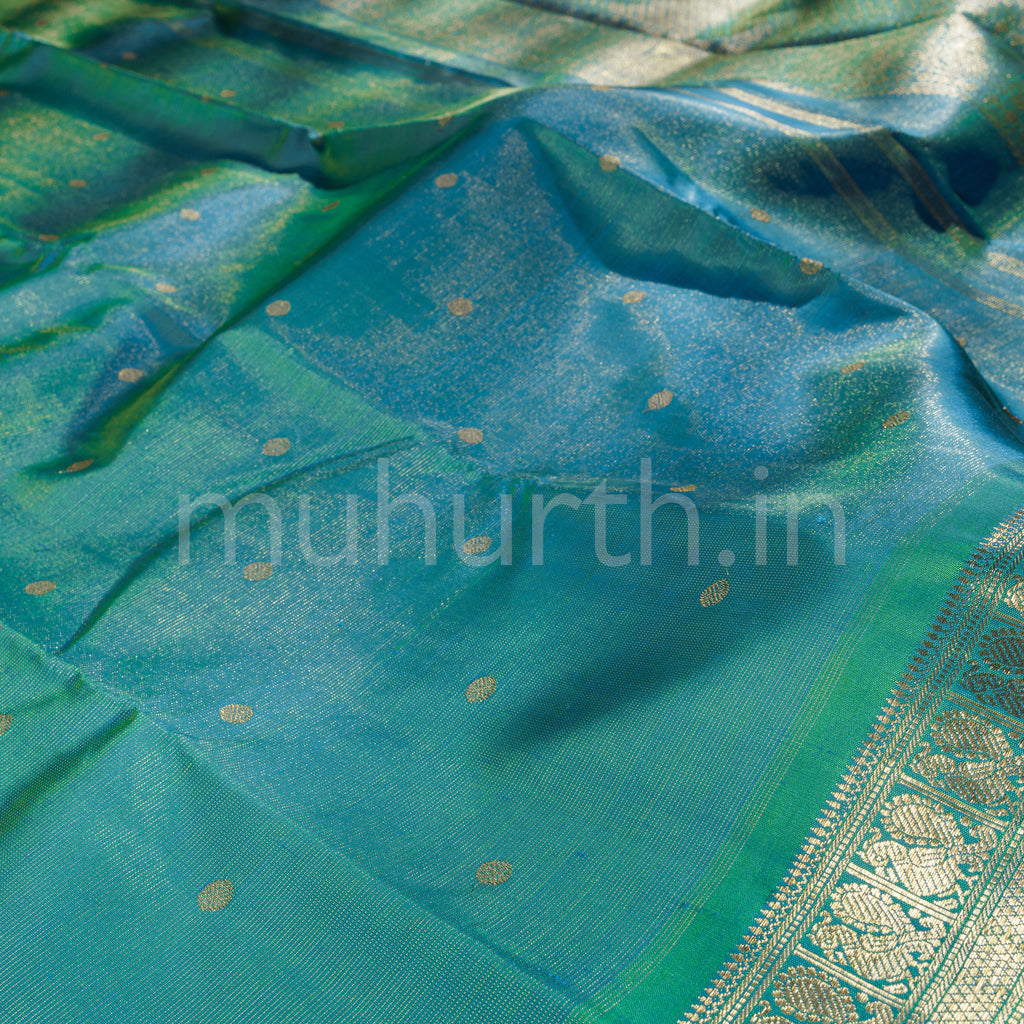 Ramar Green Vaira-Oosi Pure Zari Kanjivaram Silk Saree