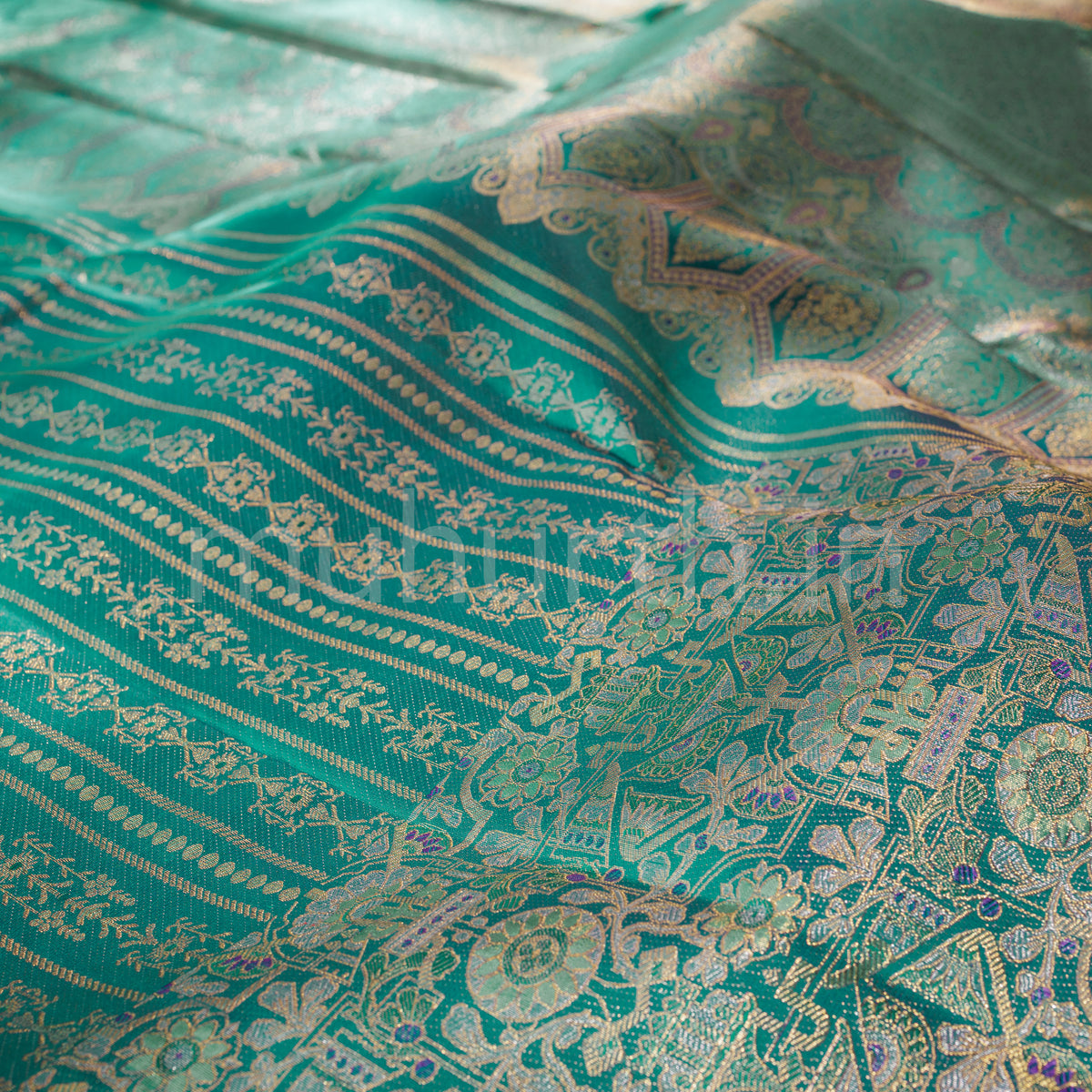 Rama Green Pure Kanjivaram Silk Saree – Muhurth