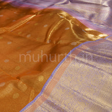 Load image into Gallery viewer, Red Tissue Pure Kanjivaram Silk Saree with Lavender