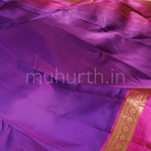 Load image into Gallery viewer, Magenta Pure Kanjivaram Silk Saree with Rose