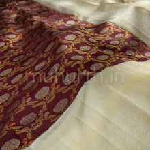 Load image into Gallery viewer, Pakku Pure Meenakari Kanjivaram Silk Saree with Off-White