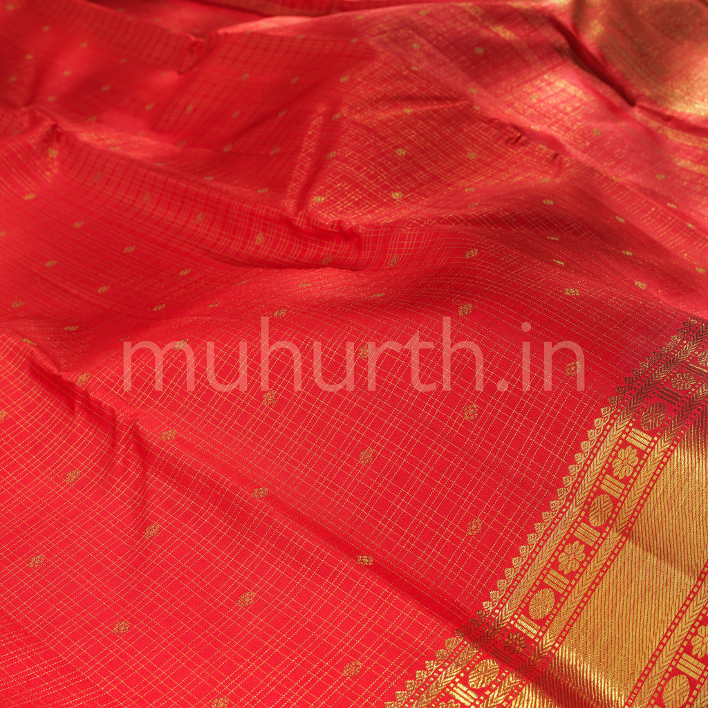 Red Bridal Pure Zari Kanjivaram Silk Saree