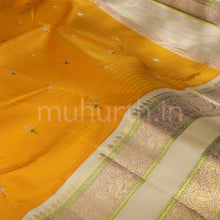Load image into Gallery viewer, Mango Yellow Kanjivaram Silk Saree with Tussar White