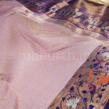Load image into Gallery viewer, Light Pink Meenakari Pure Kanjivaram Silk Saree with Meenakshi
