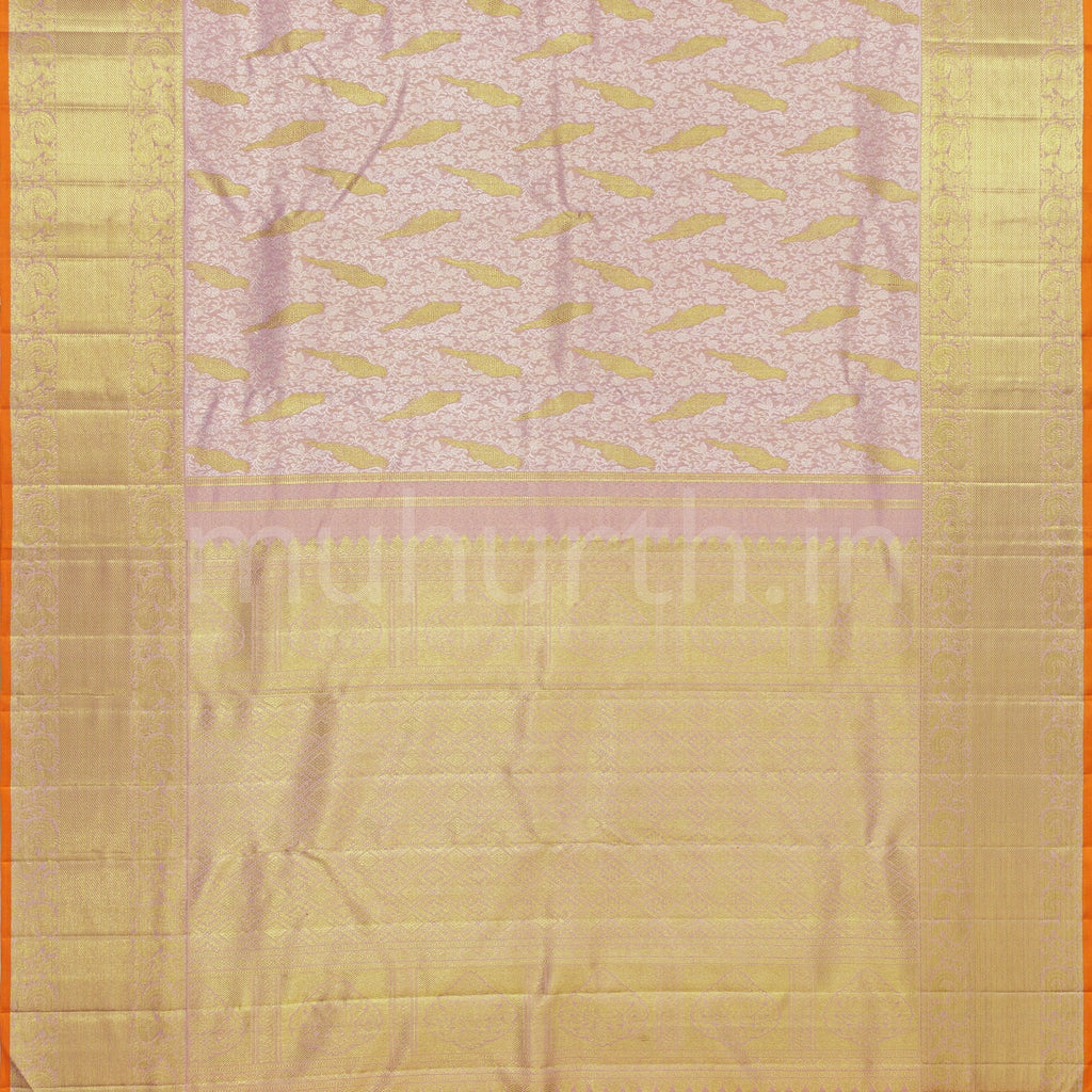 Light Pink Bridal Tissue Pure Kanjivaram Silk Saree