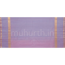 Load image into Gallery viewer, Orange Pure Kanjivaram Silk Saree with Lavender