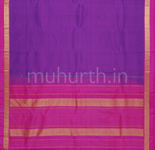 Load image into Gallery viewer, Magenta Pure Kanjivaram Silk Saree with Rose