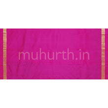 Load image into Gallery viewer, Magenta Pure Kanjivaram Silk Saree with Rose