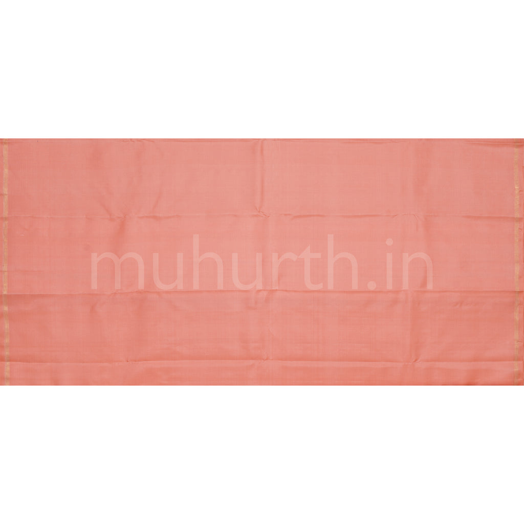 Peach Muthu Seer Pure Zari Kanjivaram Silk Saree