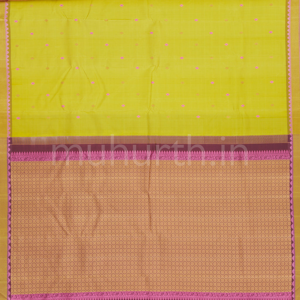 Light Sampanga Pure Kanjivaram Silk Saree