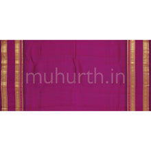 Load image into Gallery viewer, Multi-Colour Kora Organza Pure Kanjivaram Silk Saree with Magenta