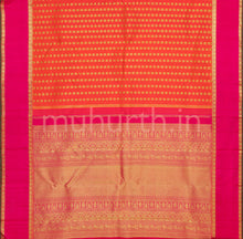 Load image into Gallery viewer, Orange Pure Zari Kanjivaram Silk Saree with Rose
