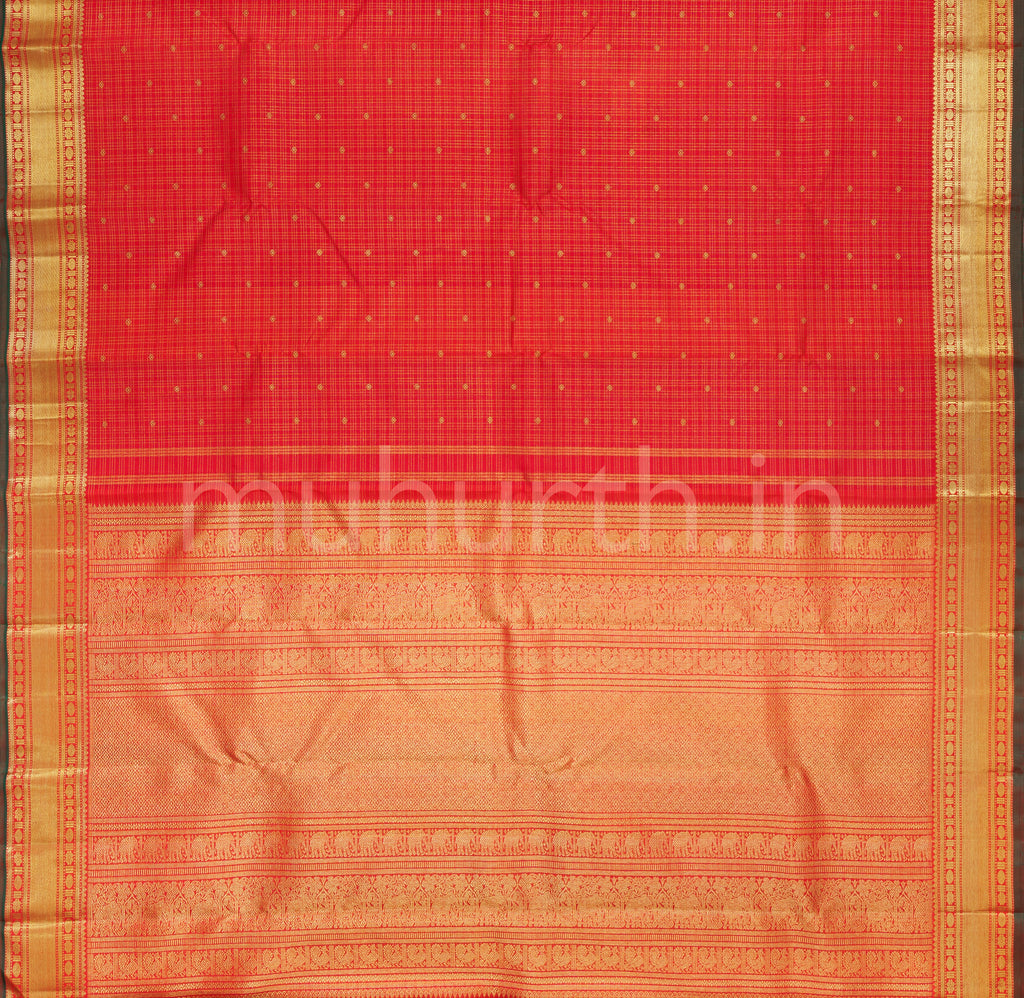 Red Bridal Pure Zari Kanjivaram Silk Saree