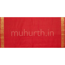 Load image into Gallery viewer, Bright Red Oosi-Kattam Pure Kanjivaram Silk Saree