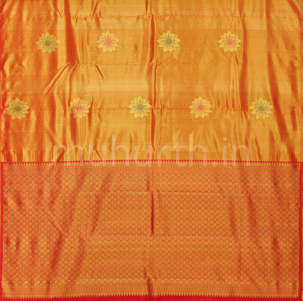 Red Organza Tissue Kanjivaram Silk Saree