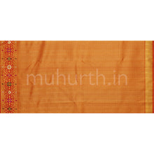 Load image into Gallery viewer, Pistachio Green Meenakari Pure Kanjivaram Silk Saree with Light Red