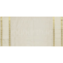 Load image into Gallery viewer, Red Veldhari Pure Zari Kanjivaram Silk Saree Off-White