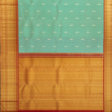 Load image into Gallery viewer, Sea Green Pure Kanjivaram Silk Saree with Red
