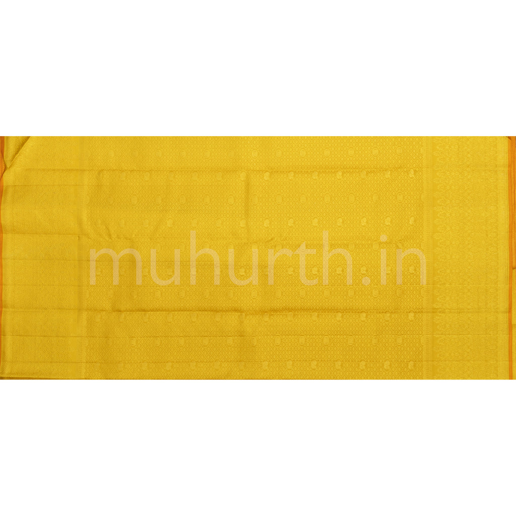 Pink Pure Kanjivaram Silk Saree with Golden Mustard